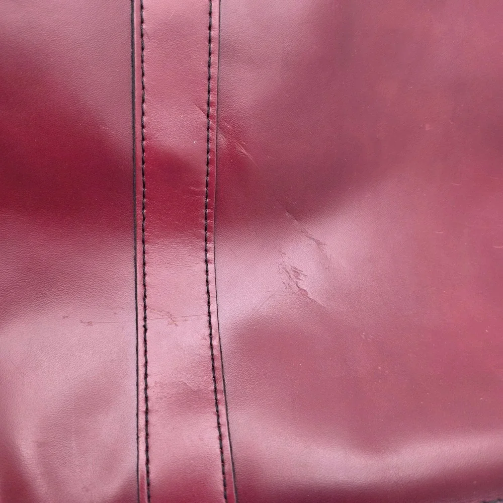 Maximillian Top Grain Cowhide Leather Laptop Bag Briefcase Burgundy Vintage